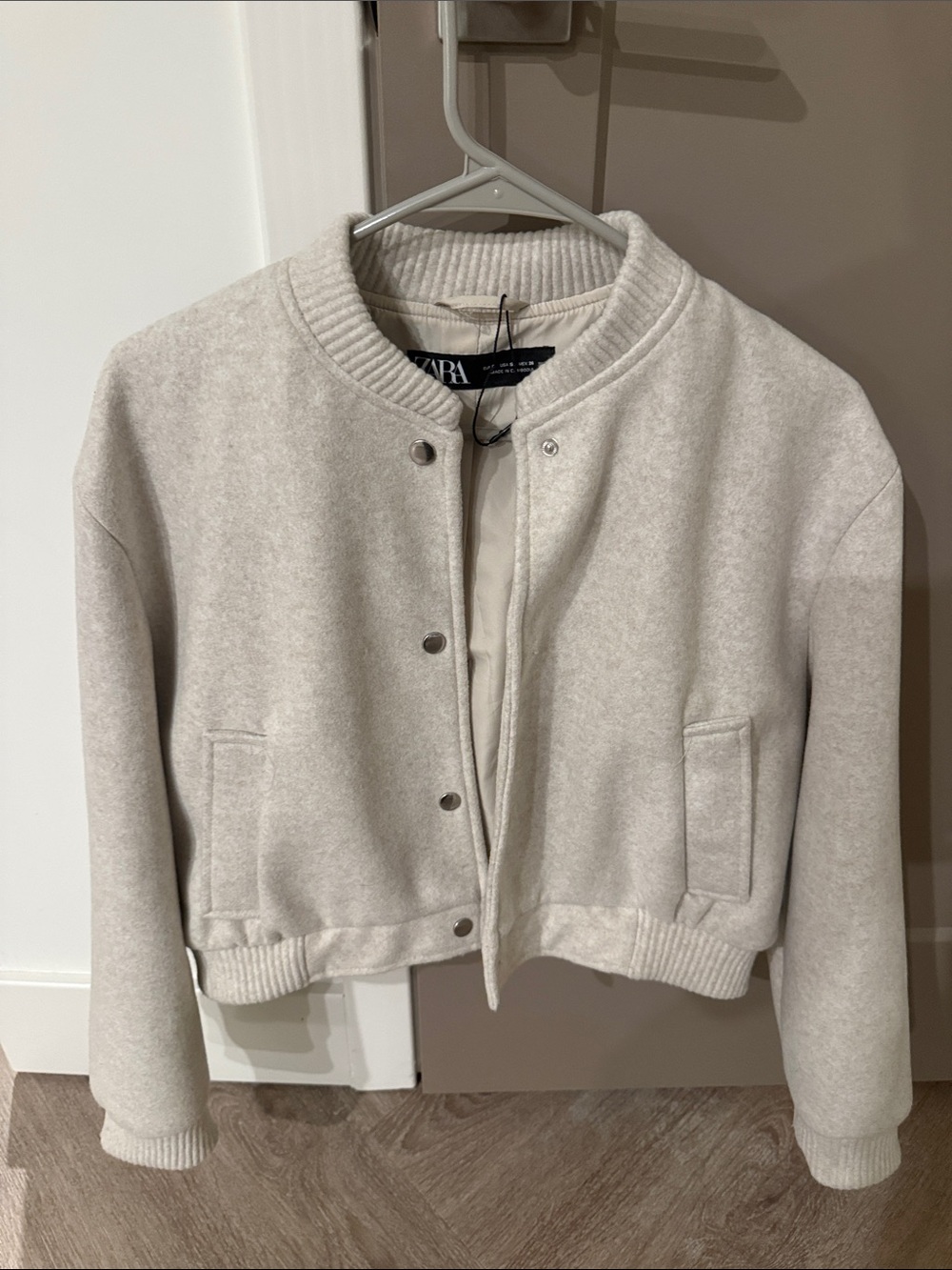 Zara Cream-Colored Women's Bomber Jacket